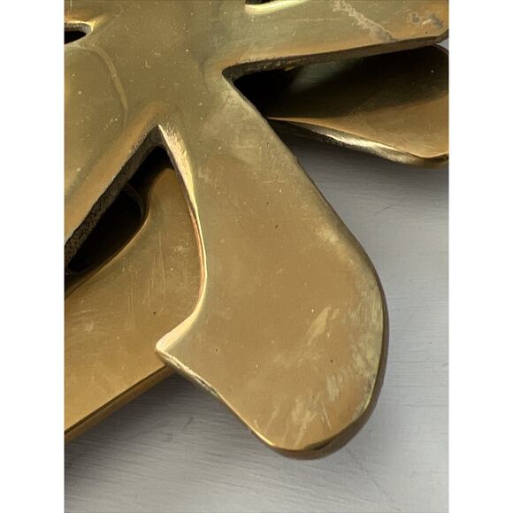 Vintage Brass Wall Hanging Chinese Trivet Set/3 Lucky Prosperity Happy 80s 90s - Picture 15 of 16